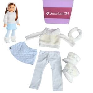 American Girl Enchanting Winter Outfit Doll Skirt Top Legging Boots Headband Box